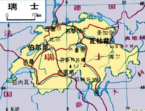 瑞士地图高清中文版